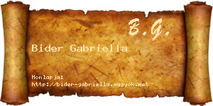 Bider Gabriella névjegykártya